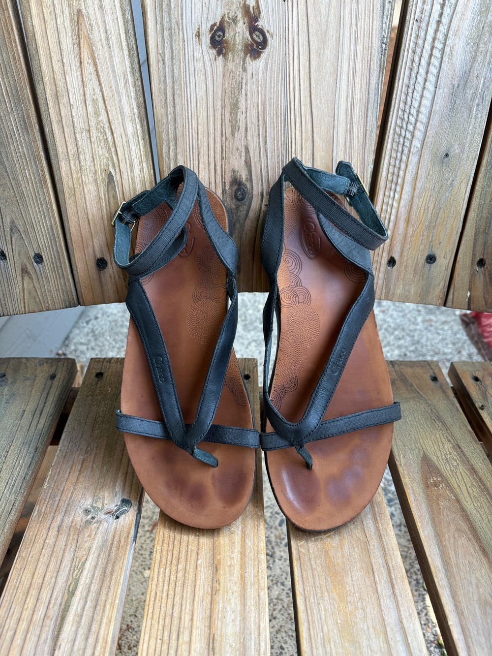 Chaco Sofia Black Leather Sandals Womens Size 8 - Picture 10 of 15